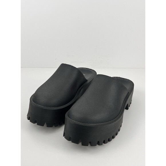 Jeffrey Campbell Bae Platform Mules Size 8 Black Slip On Chunky Clog - Picture 8 of 13